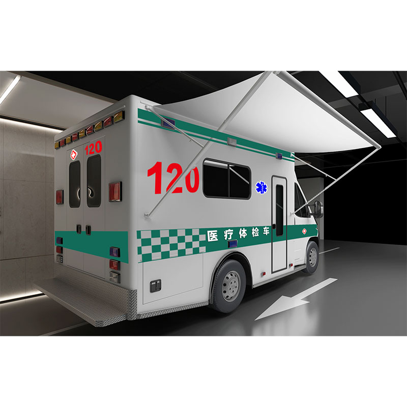 Ambulância de exame médico com cabine quadrada